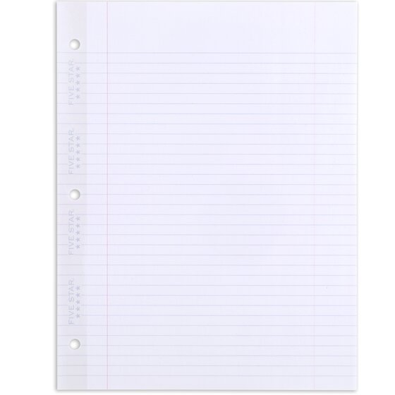 Five Star® Reinforced Insertable Notebook Paper, College Ruled, 8 1/2 ...