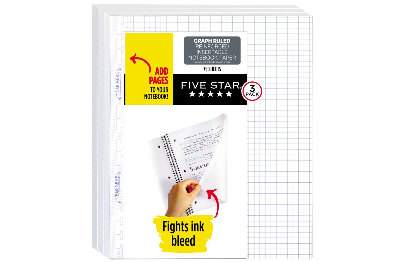 Five Star Reinforced Insertable Notebook Paper, Check out our NEW  Reinforced Insertable Notebook Paper! Create more notetaking space with  durable pages that easily snap in and out of your notebook