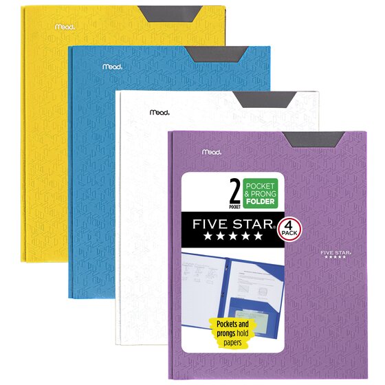 24 Pack Two Pocket Poly Portfolio Folders School 3 Prongs Multicolor L —  AllTopBargains