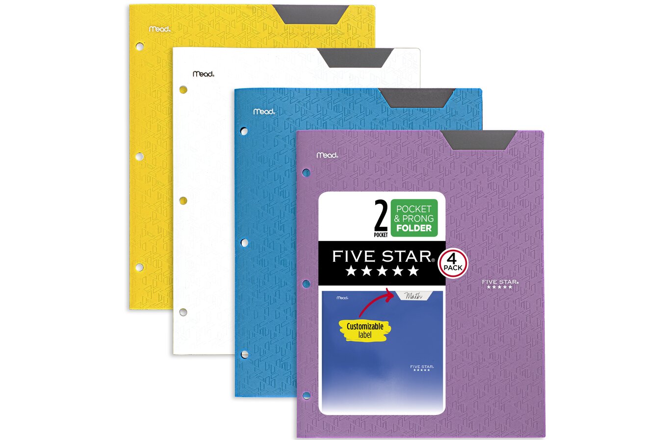 Five Star 4-Pocket Paper Folder, 6 Pack, Trend, Pocket Folders