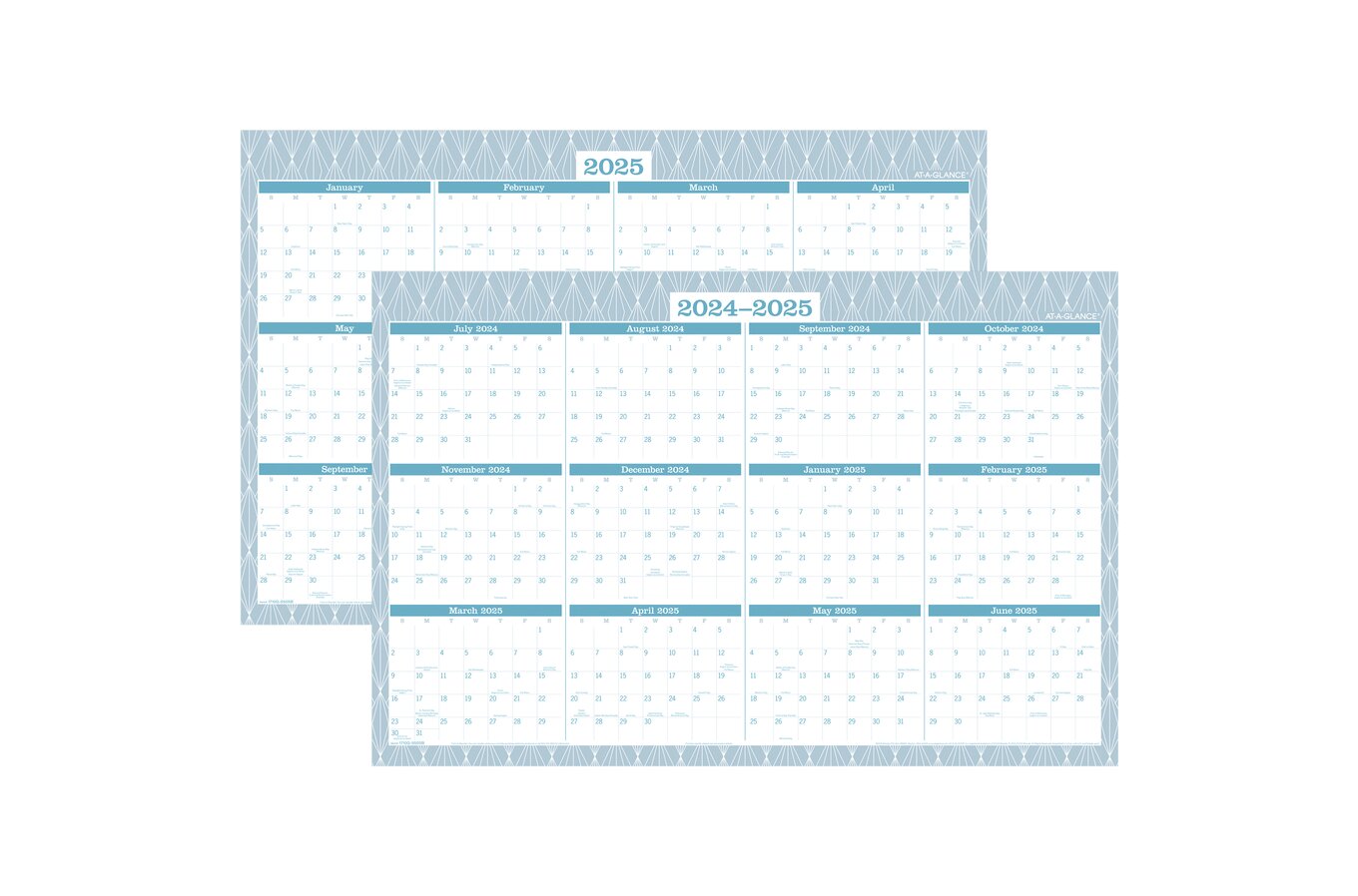 AT-A-GLANCE® BADGE Reversible Erasable Academic and Regular Year 2024-2025 Wall  Calendar, Geo, Extra Large, 24