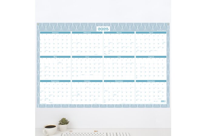 AT-A-GLANCE® BADGE Reversible Erasable Academic and Regular Year 2024-2025 Wall  Calendar, Geo, Extra Large, 24" x 36" | Yearly Wall Calendars | AT-A-GLANCE