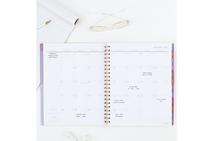 2024 Planner Large Weekly and Monthly, 8.5 x 11 Spiral Daily Planner  2024, A4 Agenda Schedule Planners & Organizers with Tabs from Jan to