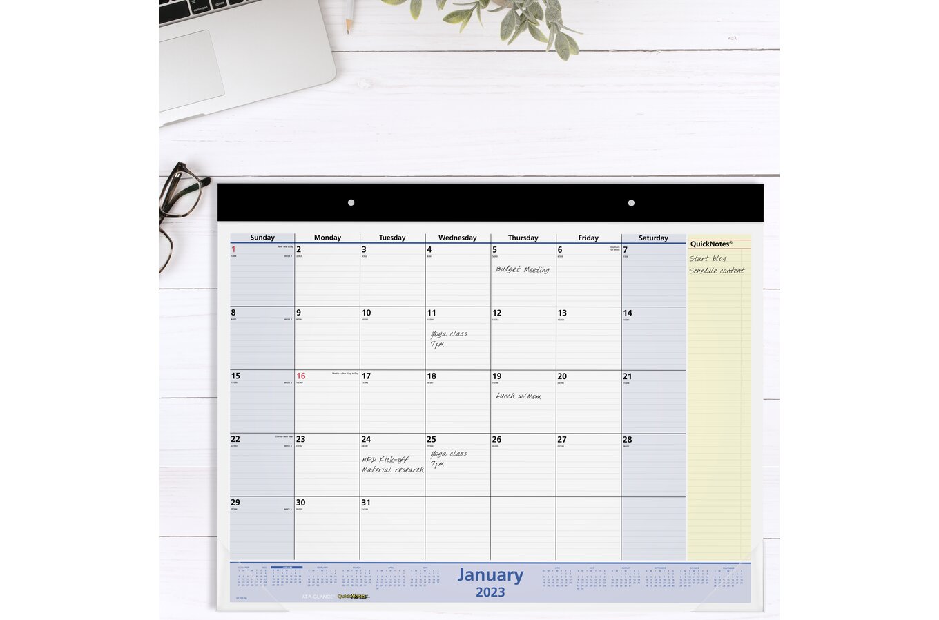 AT-A-GLANCE® Desk Calendars - Unlined, 2024 S-25480 - Uline