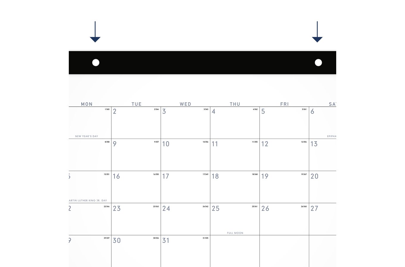 Calendário de Mesa Desk Planner 2024 Light Blue - Paperview