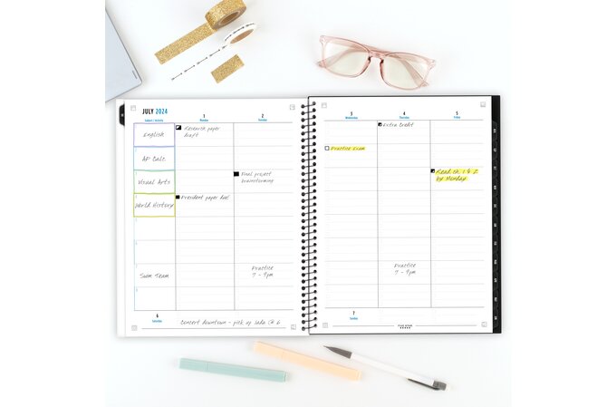 Five Star® Academic 2024-2025 Weekly Monthly Student Planner Plus Study  App, Silhouette, Large, 8 1/2 x 11​, Planners & Calendars