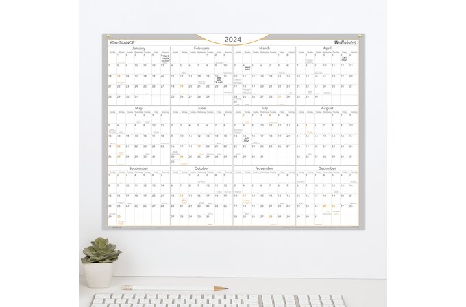 At A Glance 2024 Wallmates Self Adhesive Dry Erase Yearly Calendar