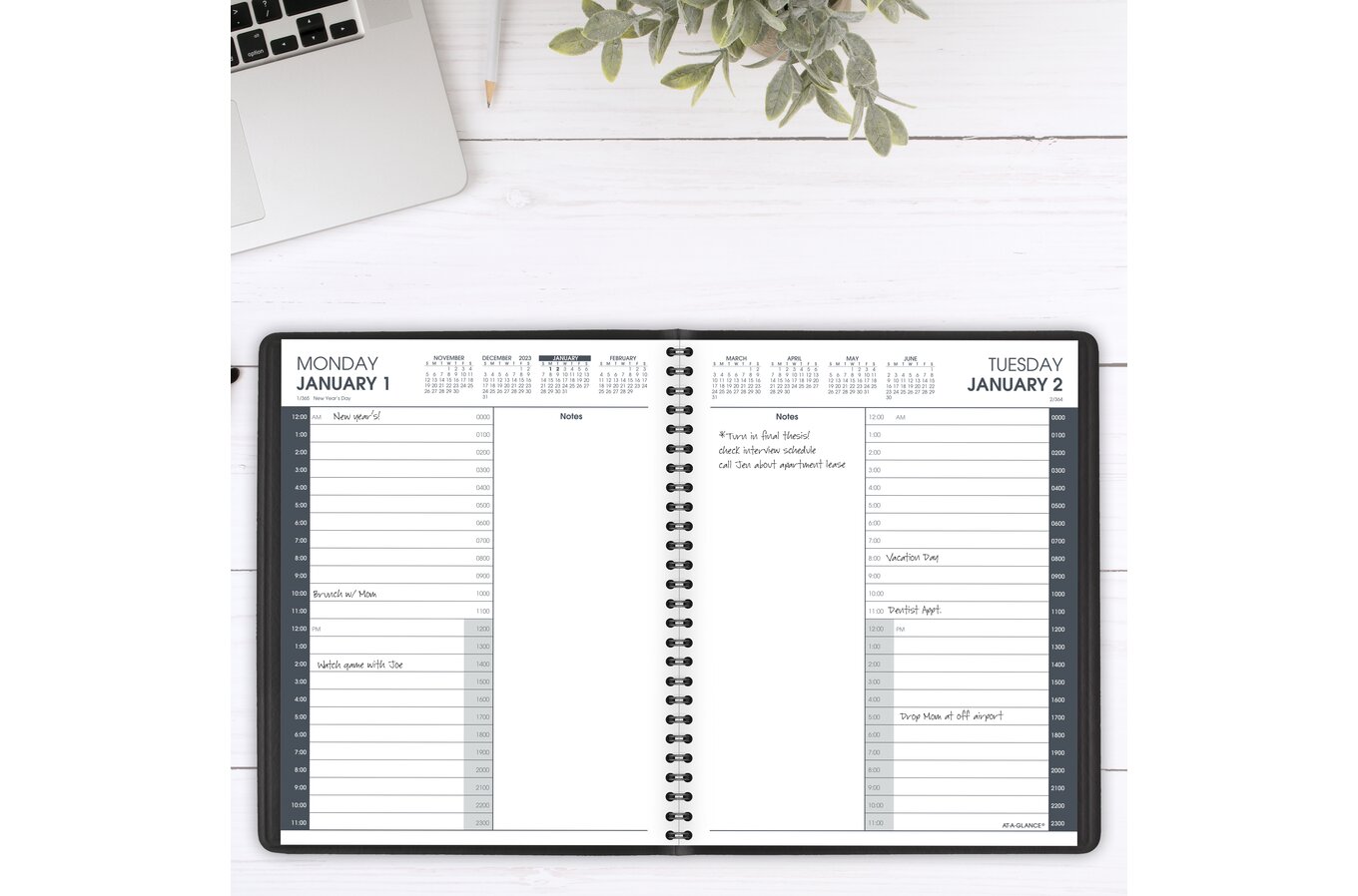 2024 Executive Daily Planner in Signature Black Hardcover Cloth — The  Astral Planner