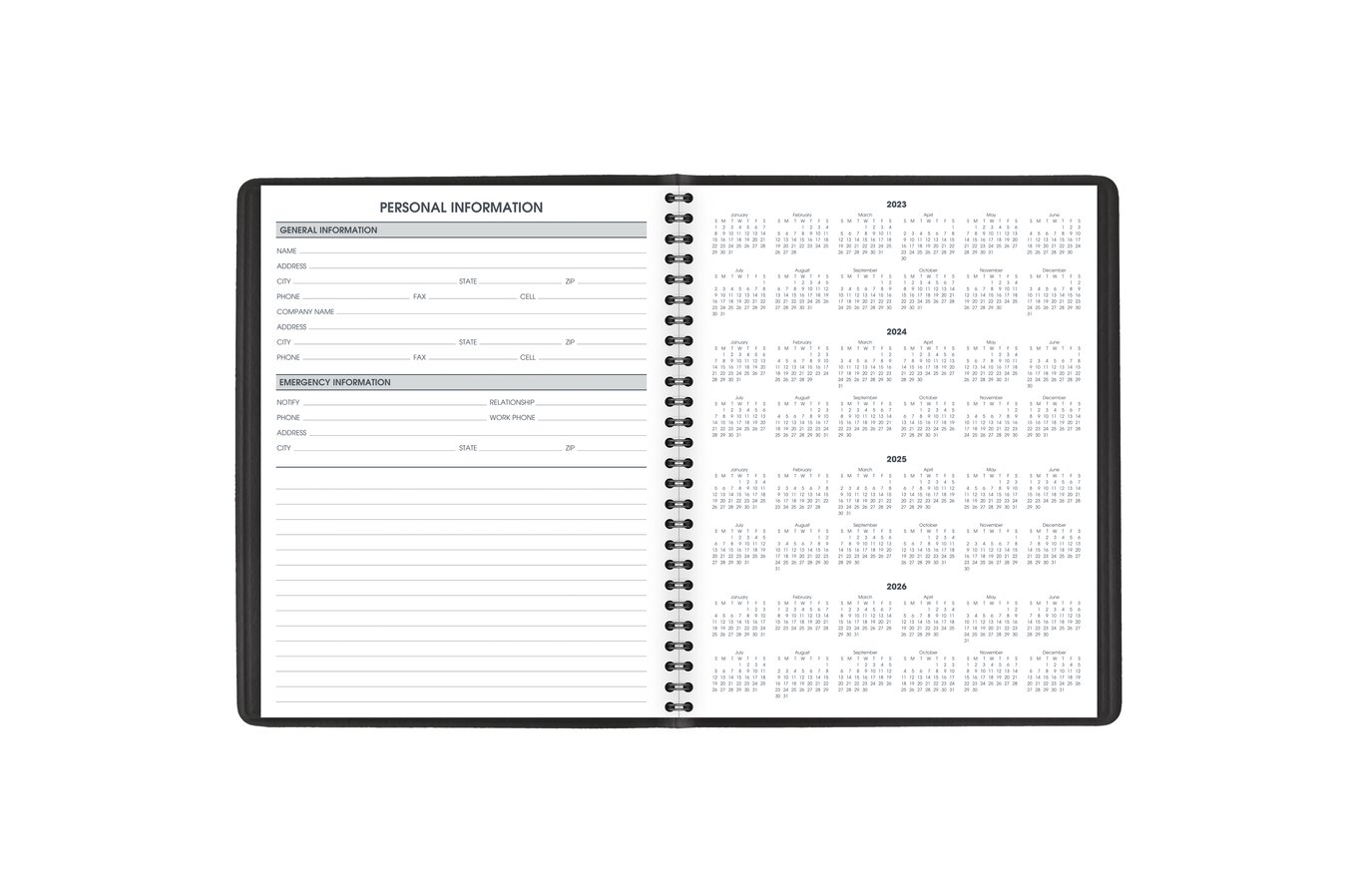 2024 Executive Daily Planner in Signature Black Hardcover Cloth — The  Astral Planner