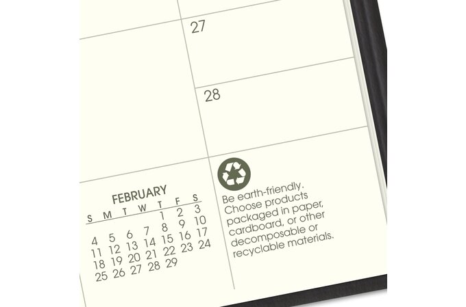 AT-A-GLANCE 2024-2025 Recycled Two Year Monthly Planner, Black, Pocket