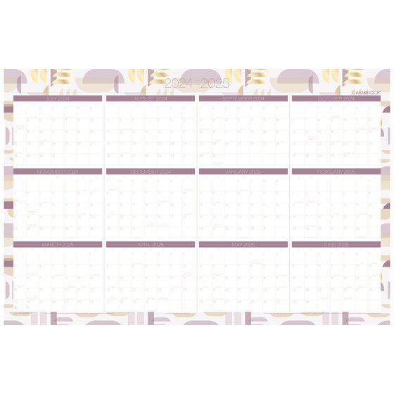 Cambridge® Eclipse 20242025 Erasable Wall Calendar, Reversible