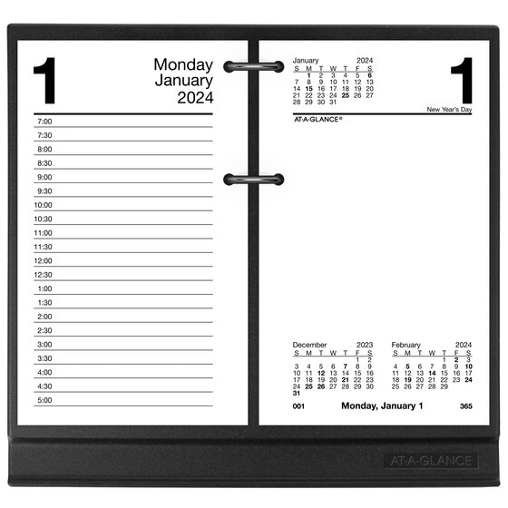 AT-A-GLANCE® Loose-Leaf Desk Calendar Base, 17 Style, Holds 3 1/2