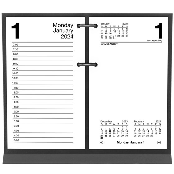 ATAGLANCE® LooseLeaf Desk Calendar Base, 17 Style, Holds 3 1/2" x 6