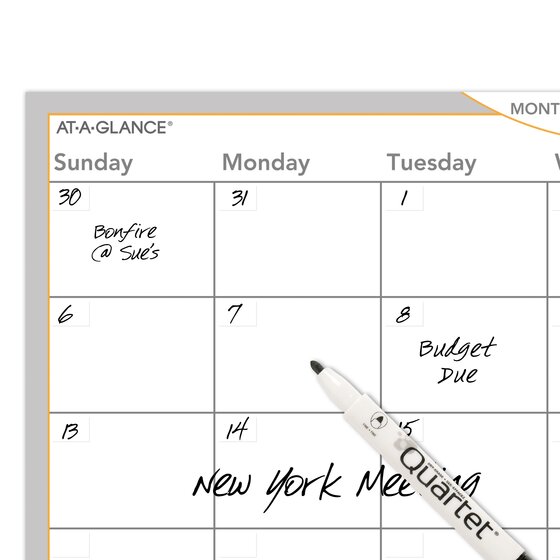 AT-A-GLANCE® Undated WallMates® Self-Adhesive Dry-Erase