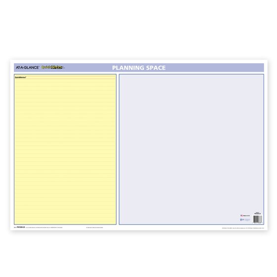 At a glance quicknotes undated 30 day horizontal erasable wall planner