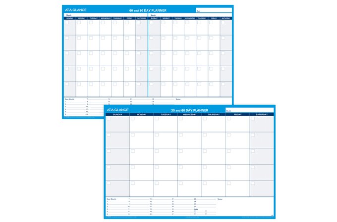 AT-A-GLANCE® Undated 30 and 60-Day Horizontal Erasable Wall Calendar ...