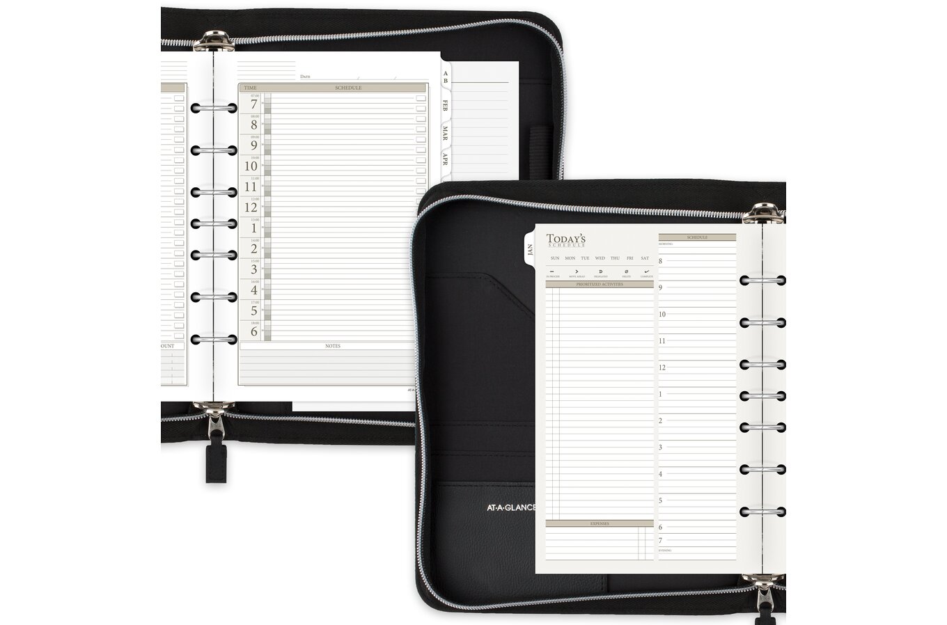 AT-A-GLANCE Faux Leather Fashion Undated Starter Sets, Desk Size, 5 1/2 x  8 1/2, Refillable Planners & Refills