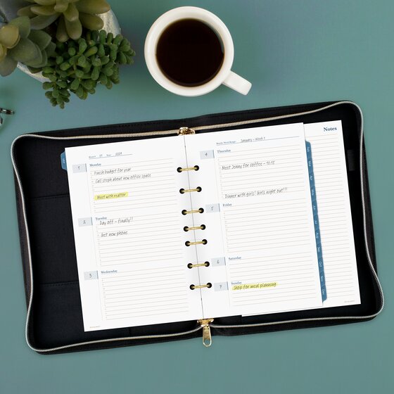 AT-A-GLANCE® Faux Leather Fashion Undated Starter Sets, Desk