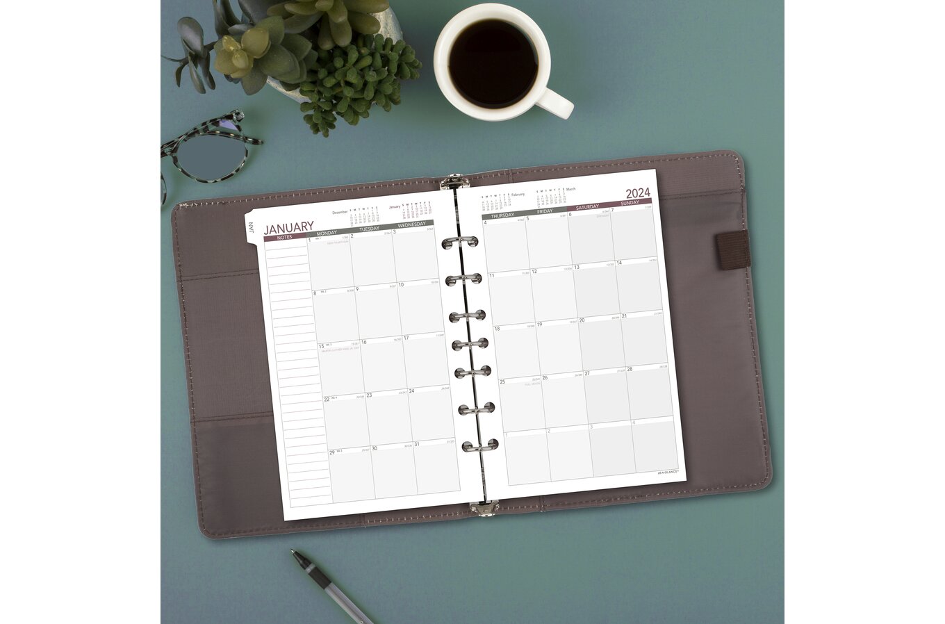 AT-A-GLANCE 2024 Weekly Planner Refill, Loose-Leaf, Desk Size, 5 1/2 x 8 1/2, Refillable Planners & Refills