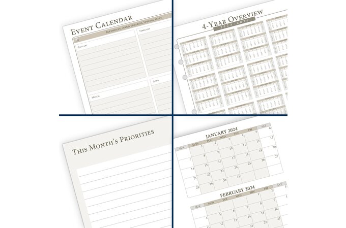 At-A-Glance Planner Refill - Julian Dates - Weekly - 1 Year - January 2024  - December 2024 - 7:00 AM to 6:00 PM - Hourly - 1 Week Double Page Layout -  5 1/2 x 8 1/2 Sheet Size - 7-ring - Paper - 1 Each 