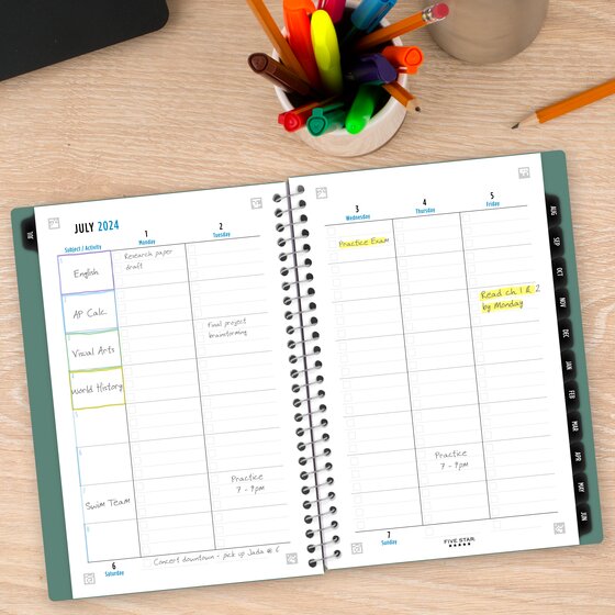 Five Star® Student Academic Weekly Monthly Planners Plus Study App ...