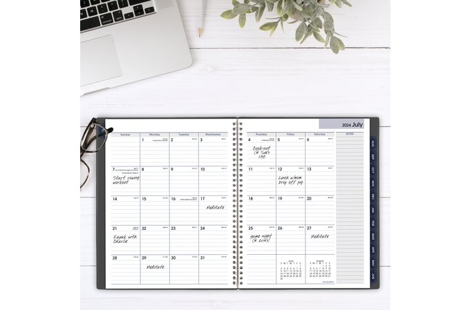 AT-A-GLANCE® DayMinder® Academic 2024-2025 Monthly Planner, Charcoal