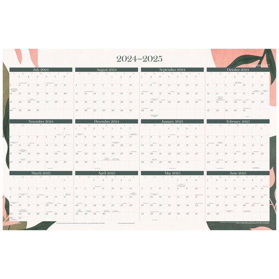 Cambridge® Haven 20242025 Erasable Wall Calendar, Reversible Academic