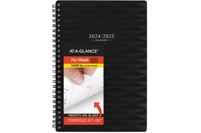 AT-A-GLANCE® Elevation Academic 2024-2025 Weekly Monthly Planner, Black