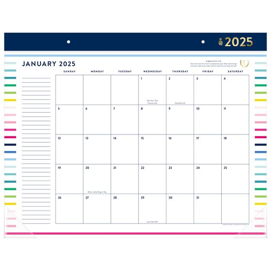 Simplified by Emily Ley for ATAGLANCE® 2025 Monthly Desk Pad Calendar