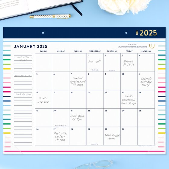 Simplified by Emily Ley for ATAGLANCE® 2025 Monthly Desk Pad Calendar