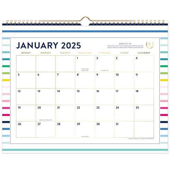 Simplified by Emily Ley for ATAGLANCE® 2025 Monthly Wall Calendar