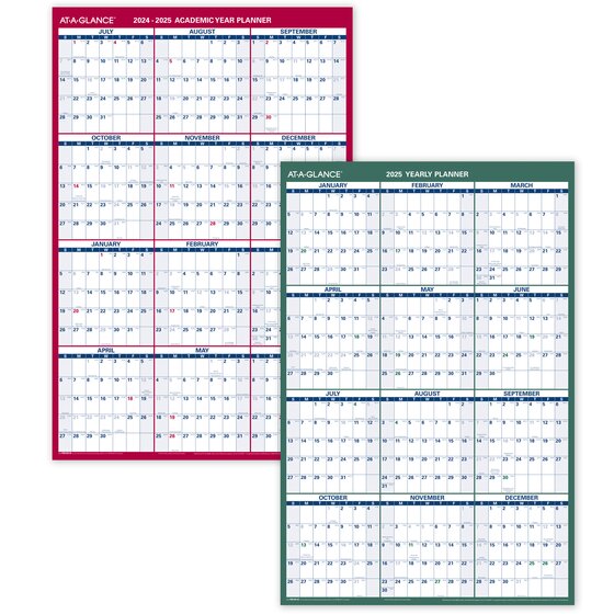 AT-A-GLANCE® Vertical Reversible Erasable Academic and Regular Year ...