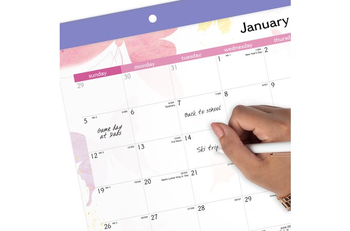 AT-A-GLANCE® Watercolors 2025 Monthly Desk Pad Calendar, Compact, 17 3/