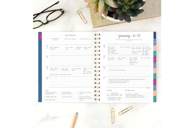 AT-A-GLANCE® Harmony 2025 Weekly Monthly Planner, Denim, Medium, 7