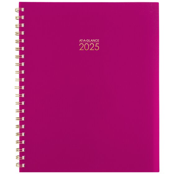 ATAGLANCE® Harmony 2025 Weekly Monthly Planner, Beetroot, Large, 8 1/