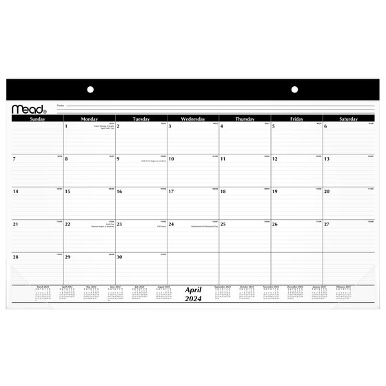 Mead® Basic Academic 20242025 Monthly Desk Pad Calendar, Compact, 17 3