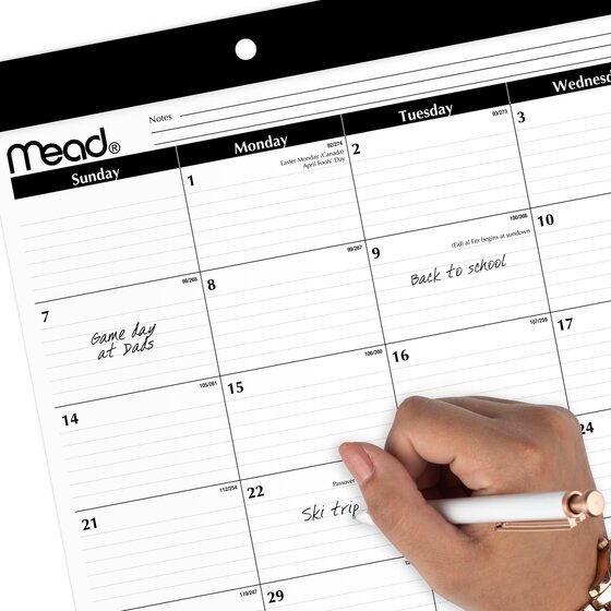 Mead® Basic Academic 20242025 Monthly Desk Pad Calendar, Compact, 17 3