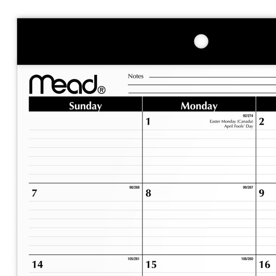 Mead® Basic Academic 20242025 Monthly Desk Pad Calendar, Compact, 17 3