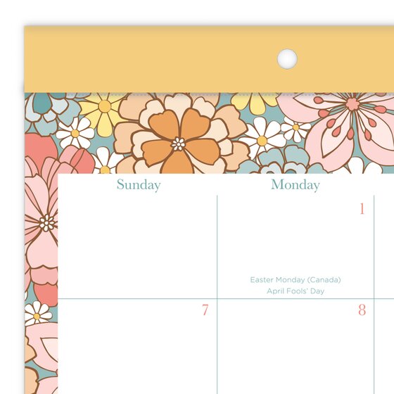 Mead® Caprice Academic 20242025 Monthly Desk Pad Calendar, Yellow