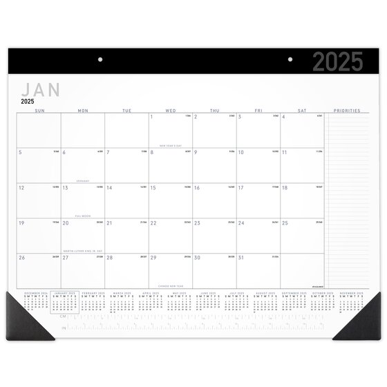 AT-A-GLANCE® Contemporary 2025 Monthly Desk Pad Calendar, Standard, 21 ...