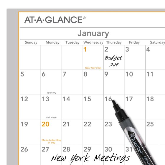 ATAGLANCE® 2025 WallMates SelfAdhesive DryErase Yearly Calendar