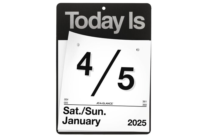 AT-A-GLANCE® 2025 “Today Is” Daily Wall Calendar, Small, 6" x 6" | Wall