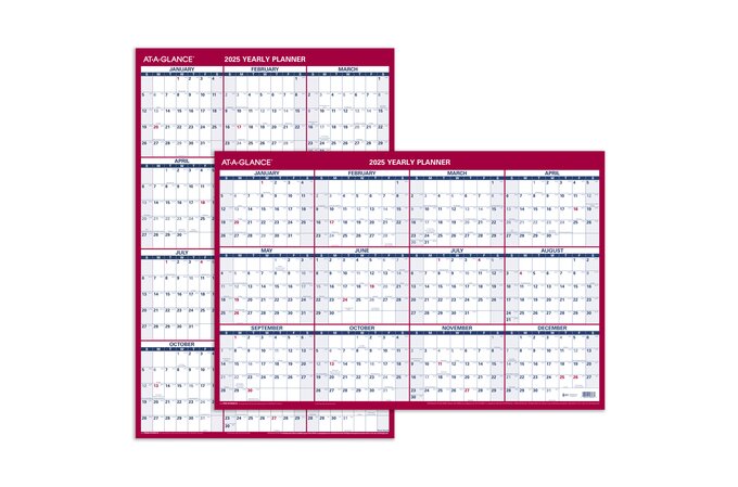 AT-A-GLANCE® 2025 Vertical Horizontal Reversible Erasable Wall Calendar