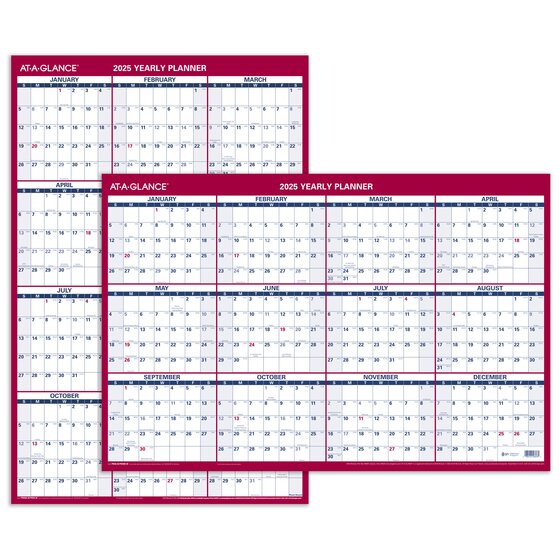 ATAGLANCE® 2025 Vertical Horizontal Reversible Erasable Wall Calendar