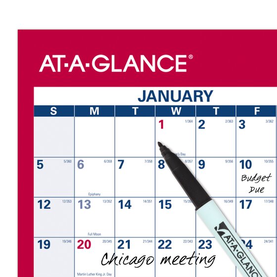 ATAGLANCE® 2025 Vertical Horizontal Reversible Erasable Wall Calendar