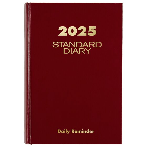 ATAGLANCE® Standard Diary 2025 Daily Reminder, Red, Small, 5 3/4" x 8