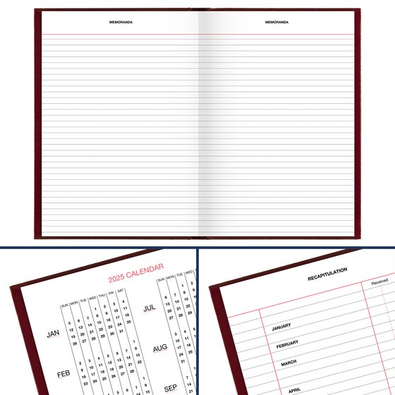 ATAGLANCE® Standard Diary 2025 Daily Reminder, Red, Small, 5 3/4" x 8