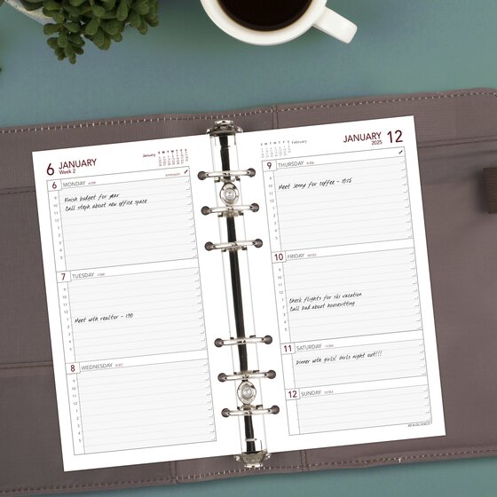 AT-A-GLANCE® 2025 Weekly Planner Refill, Loose-Leaf, Portable Size, 3 3