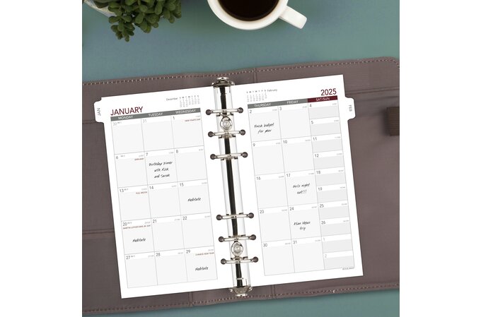 AT-A-GLANCE® 2025 Monthly Planner Refill, Loose-Leaf, Portable Size, 3