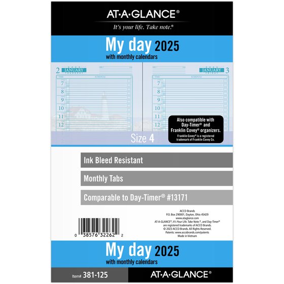 ATAGLANCE® 2025 Seascapes Daily Monthly Planner One Page Per Day